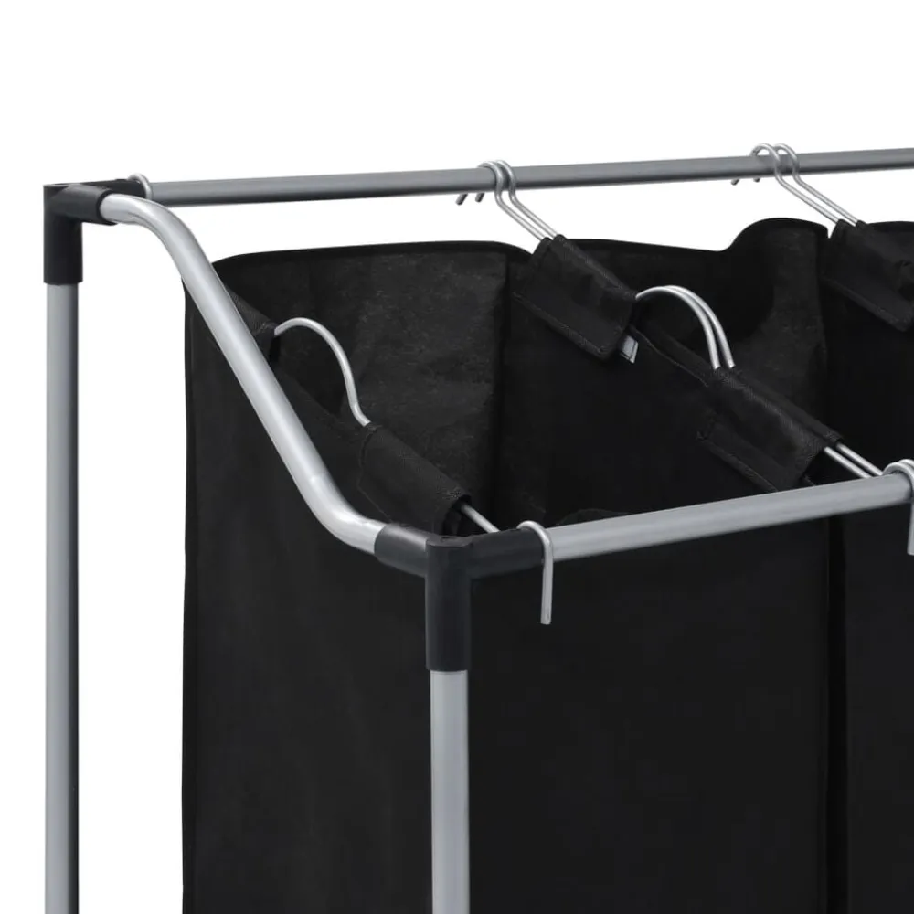 vidaXL Productos Del Hogar-Separador de colada con 3 bolsas acero