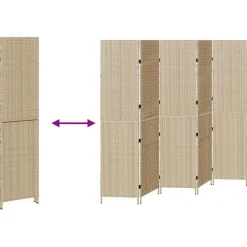 vidaXL Divisores De Ambientes-Separador de habitaciones 242 x 180 cm ratán sintético