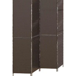 vidaXL Divisores De Ambientes-Separador de habitaciones Marrón 195 x 180 cm ratán sintético