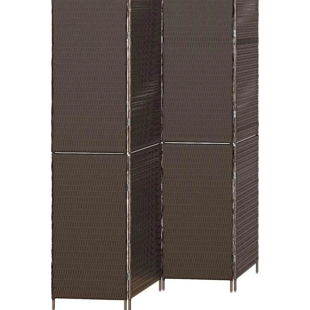 vidaXL Divisores De Ambientes-Separador de habitaciones Marrón 195 x 180 cm ratán sintético