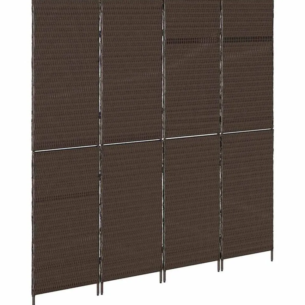 vidaXL Divisores De Ambientes-Separador de habitaciones Marrón 195 x 180 cm ratán sintético