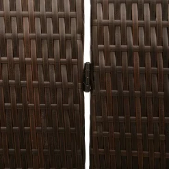 vidaXL Divisores De Ambientes-Separador de habitaciones Marrón 195 x 180 cm ratán sintético