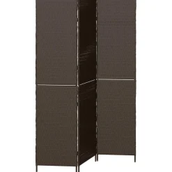 vidaXL Separador de habitaciones Marrón 146 x 180 cm ratán sintético Marr&oacute;n Clearance