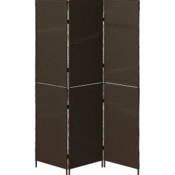 vidaXL Separador de habitaciones Marrón 146 x 180 cm ratán sintético Marrón Clearance