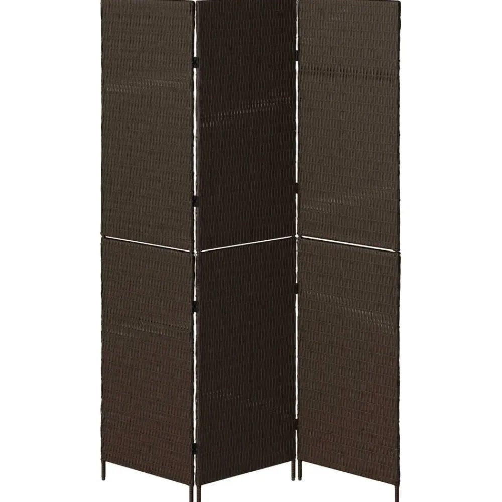 vidaXL Separador de habitaciones Marrón 146 x 180 cm ratán sintético Marrón Clearance