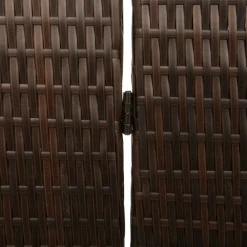vidaXL Separador de habitaciones Marrón 146 x 180 cm ratán sintético Marrón Clearance