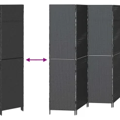vidaXL Divisores De Ambientes-Separador de habitaciones 195 x 180 cm ratán sintético