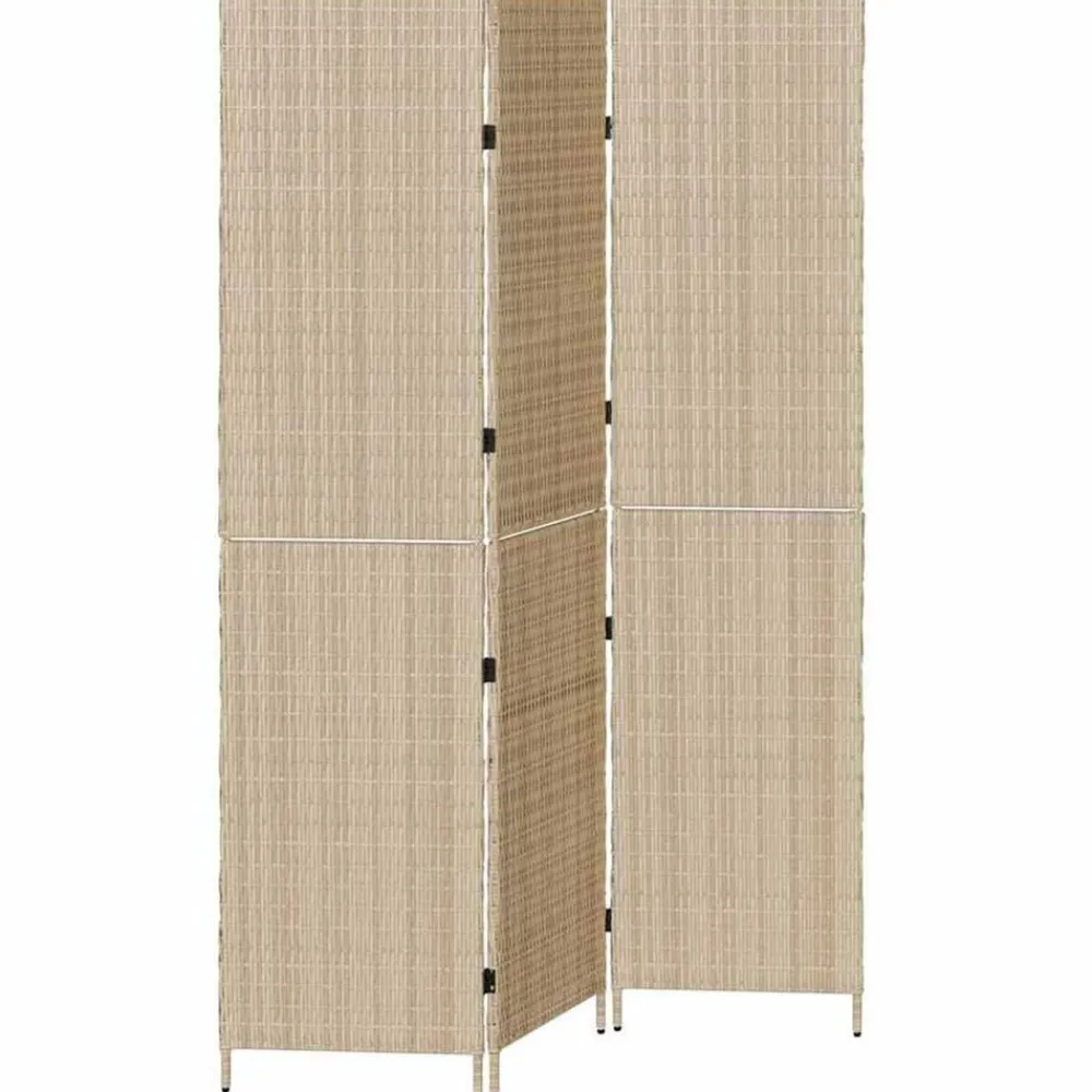 vidaXL Separador de habitaciones 147 x 180 cm ratán sintético Beige Discount