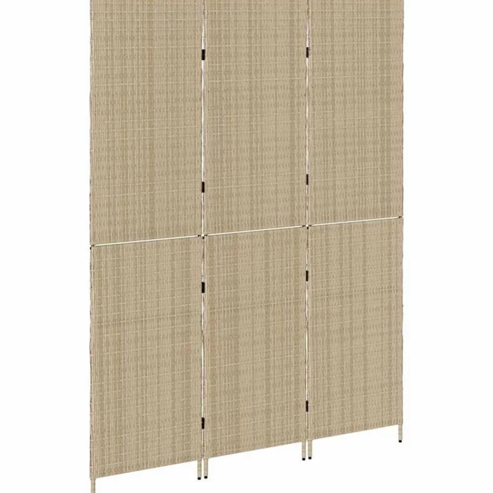 vidaXL Separador de habitaciones 147 x 180 cm ratán sintético Beige Discount