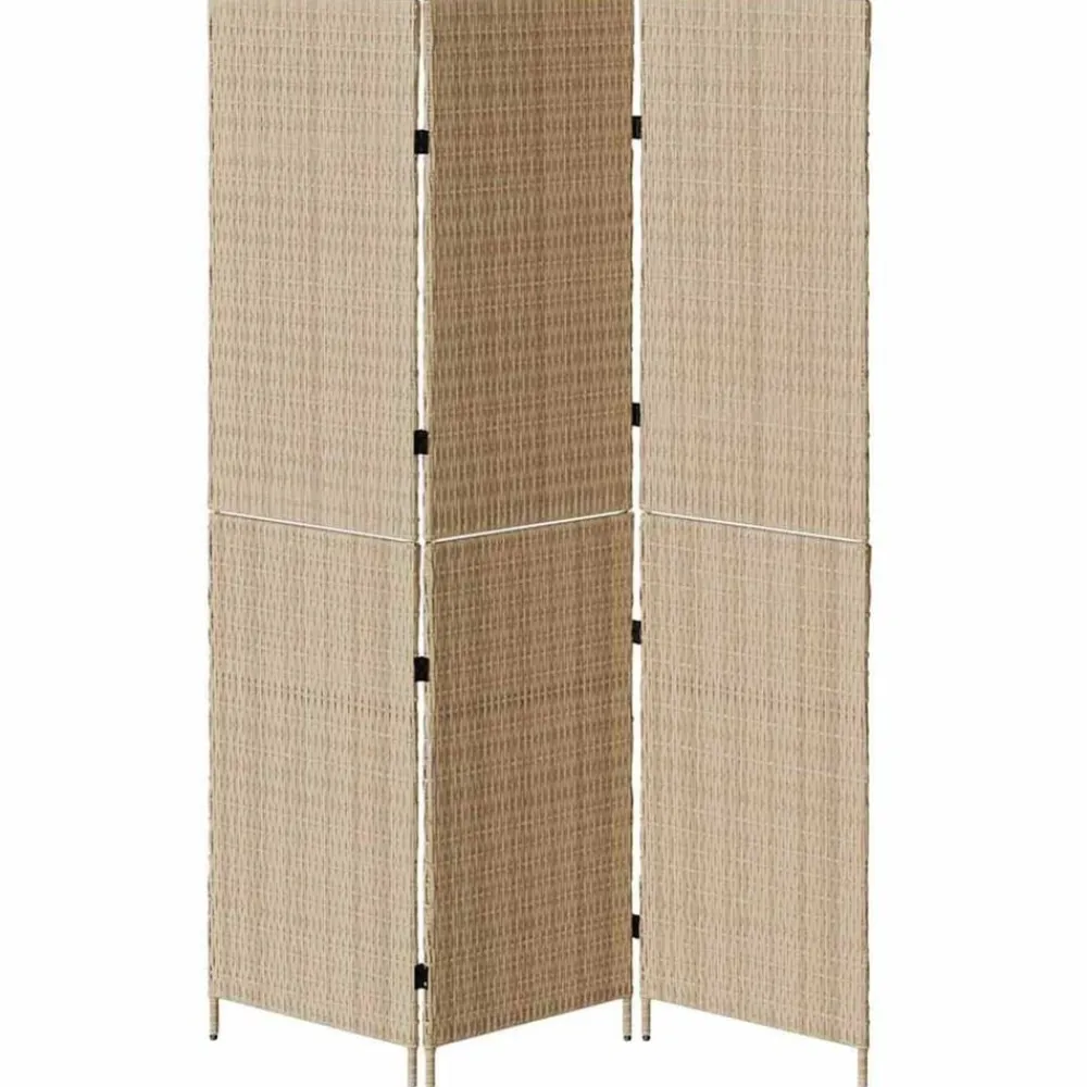 vidaXL Separador de habitaciones 147 x 180 cm ratán sintético Beige Discount
