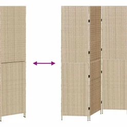 vidaXL Separador de habitaciones 147 x 180 cm ratán sintético Beige Discount