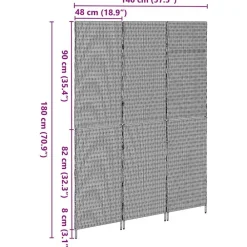 vidaXL Separador de habitaciones 147 x 180 cm ratán sintético Beige Discount