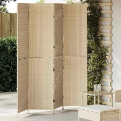 vidaXL Separador de habitaciones 195 x 180 cm ratán sintético Beige Online
