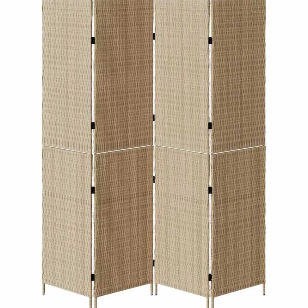 vidaXL Separador de habitaciones 195 x 180 cm ratán sintético Beige Online