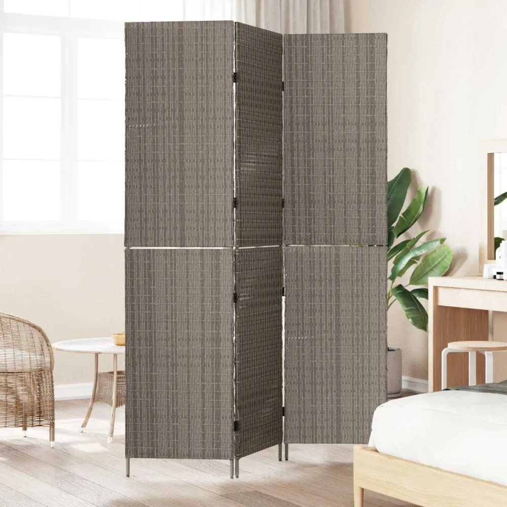 vidaXL Divisores De Ambientes-Separador de habitaciones 146 x 180 cm ratán sintético