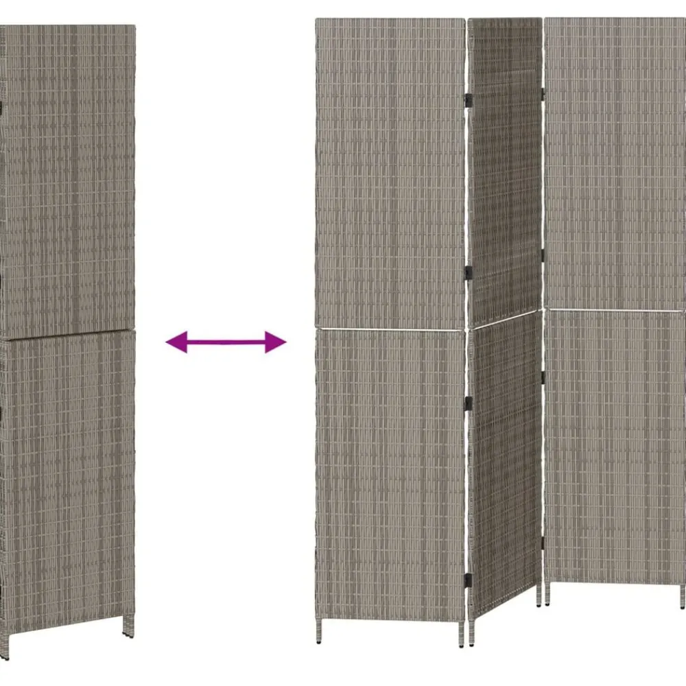 vidaXL Divisores De Ambientes-Separador de habitaciones 146 x 180 cm ratán sintético