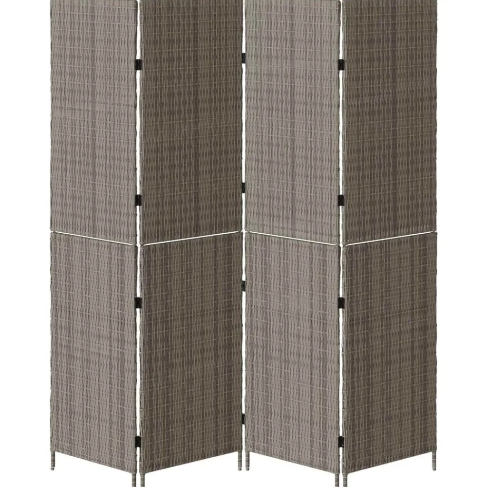 vidaXL Separador de habitaciones 195 x 180 cm ratán sintético Gris Sale
