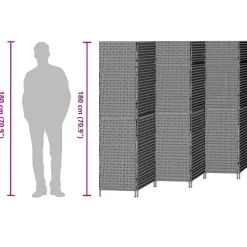 vidaXL Separador de habitaciones 292 x 180 cm ratán sintético Beige Hot