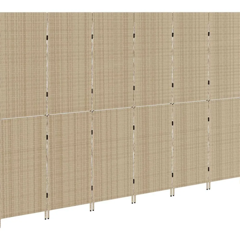 vidaXL Separador de habitaciones 292 x 180 cm ratán sintético Beige Hot