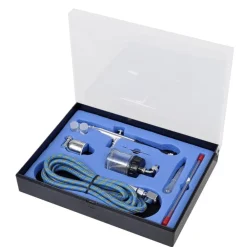 vidaXL Ser de aerógrafo con jarra de vidrio boquillas 0,2 /0,3/0,5 mm