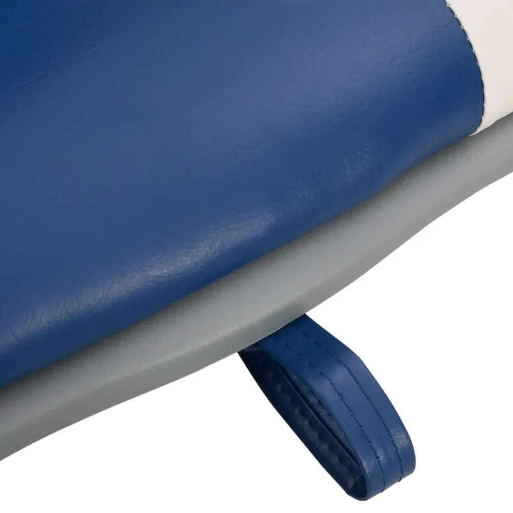 vidaXL Set asientos plegables para barco 2 uds con cojín blanco y azul Azul y blanco Hot
