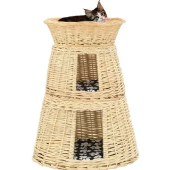 vidaXL Set cestas de gatos 3 uds. con cojines sauce 47x34x60cm Natural Clearance
