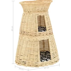 vidaXL Set cestas de gatos 3 uds. con cojines sauce 47x34x60cm Natural Clearance