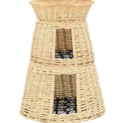 vidaXL Set cestas de gatos 3 uds. con cojines sauce 47x34x60cm Natural Clearance