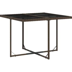 vidaXL Set comedor de jardín 5 piezas y cojines ratán sintético marrón Marrón y crema New
