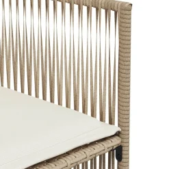 vidaXL Set comedor de jardín 7 pzas con cojines ratán sintético beige beige y crema Discount