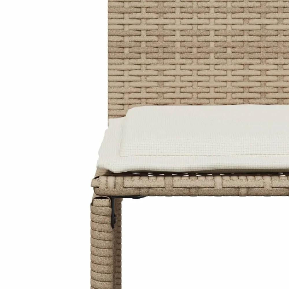 vidaXL Set comedor de jardín 7 pzas con cojines ratán sintético beige beige y crema Discount