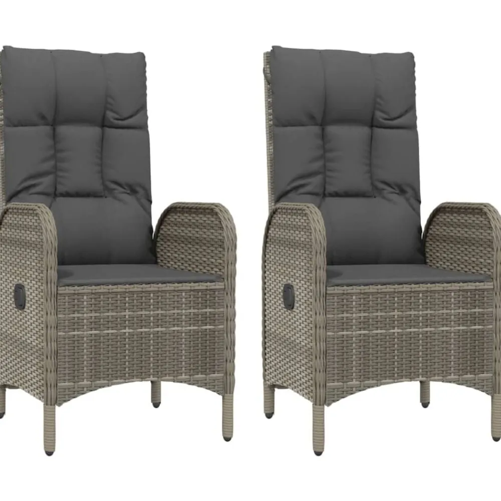 vidaXL Muebles De Jardín-Set comedor de jardín 3 piezas con cojines ratán sintético