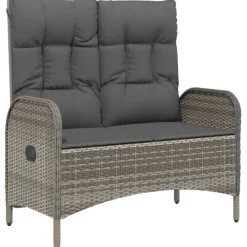 vidaXL Muebles De Jardín-Set comedor de jardín 3 piezas con cojines ratán sintético