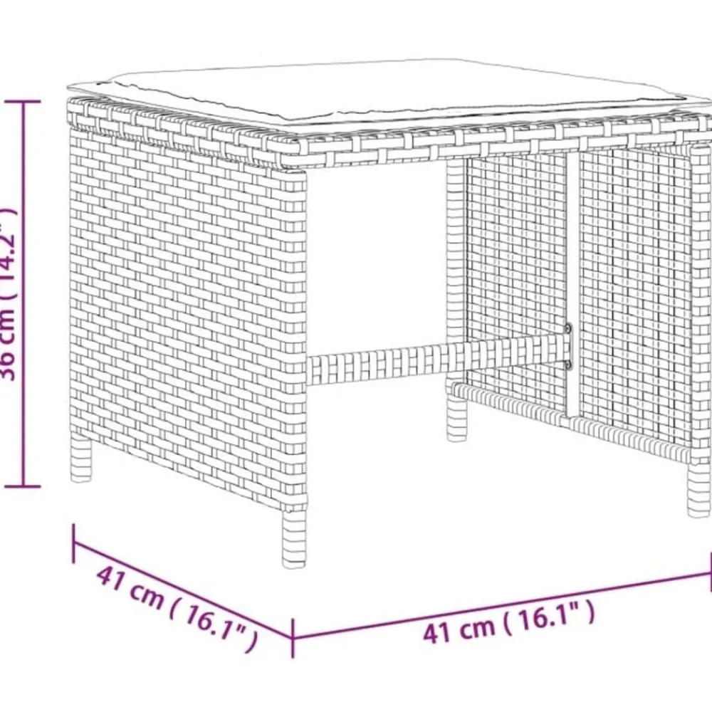 vidaXL Muebles De Jardín-Set comedor de jardín 9 pzas con cojines ratán sintético