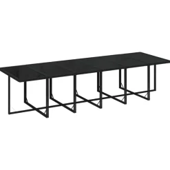 vidaXL Set comedor de jardín 13 pzas con cojines ratán sintético negro Negro y blanco crema Discount