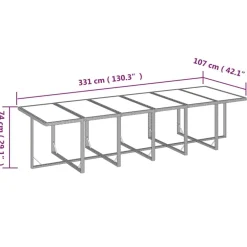 vidaXL Set comedor de jardín 13 pzas con cojines ratán sintético negro Negro y blanco crema Discount