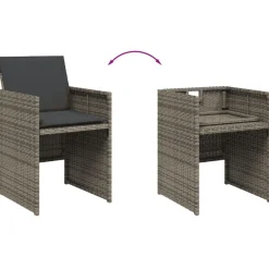 vidaXL Muebles De Jardín-Set comedor de jardín 5 piezas con cojines ratán sintético