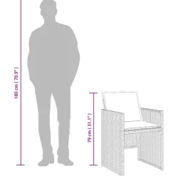 vidaXL Muebles De Jardín-Set comedor de jardín 5 piezas con cojines ratán sintético