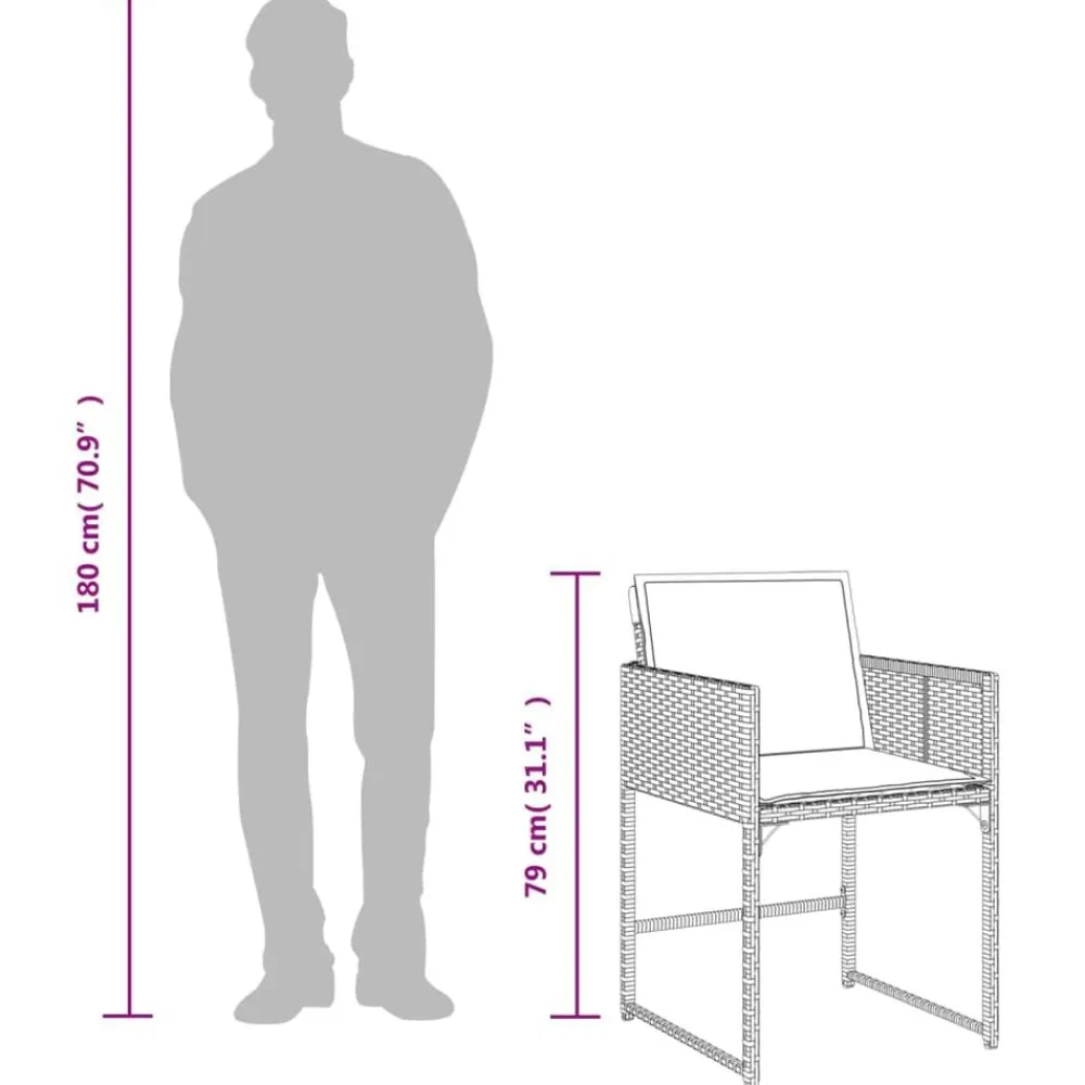 vidaXL Muebles De Jardín-Set comedor de jardín 5 piezas con cojines ratán sintético