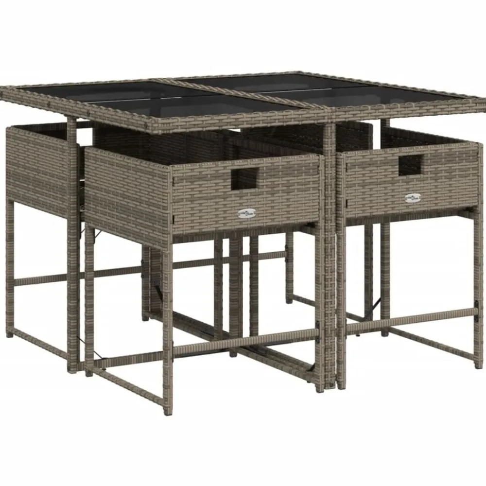 vidaXL Muebles De Jardín-Set comedor de jardín 5 piezas con cojines ratán sintético