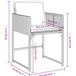 vidaXL Muebles De Jardín-Set comedor de jardín 5 piezas con cojines ratán sintético