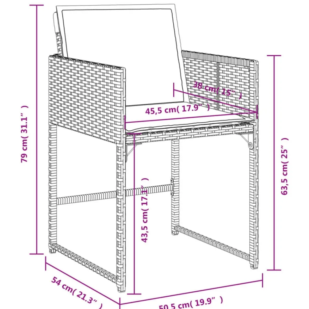 vidaXL Muebles De Jardín-Set comedor de jardín 5 piezas con cojines ratán sintético
