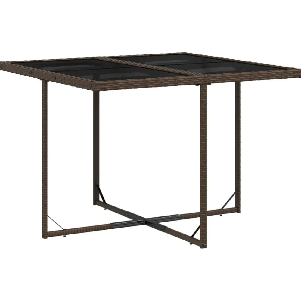 vidaXL Muebles De Jardín-Set comedor de jardín 5 piezas y cojines ratán sintético marrón