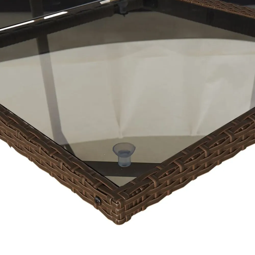 vidaXL Muebles De Jardín-Set comedor de jardín 5 piezas y cojines ratán sintético marrón