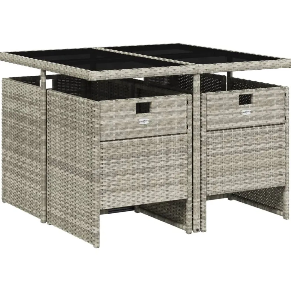 vidaXL Muebles De Jardín-Set comedor de jardín 5 pzas cojines ratán sintético