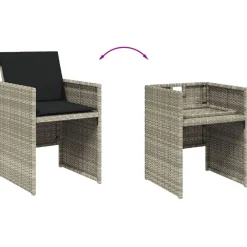vidaXL Muebles De Jardín-Set comedor de jardín 5 pzas cojines ratán sintético