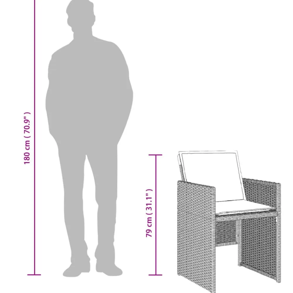 vidaXL Muebles De Jardín-Set comedor de jardín 5 pzas cojines ratán sintético