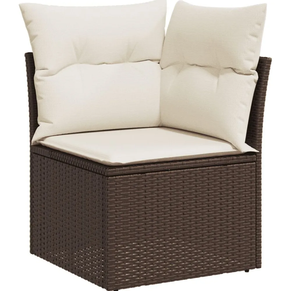 vidaXL Set comedor de jardín 5 piezas y cojines ratán sintético marrón Marrón y crema Hot