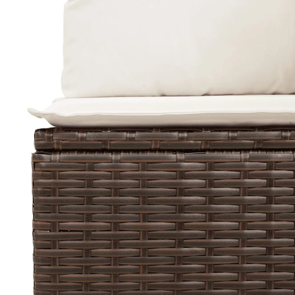 vidaXL Set comedor de jardín 5 piezas y cojines ratán sintético marrón Marrón y crema Hot