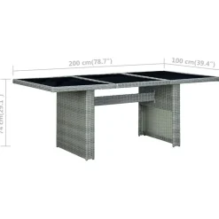 vidaXL Muebles De Jardín-Set comedor jardín 7 pzas y cojines ratán sintético gris claro